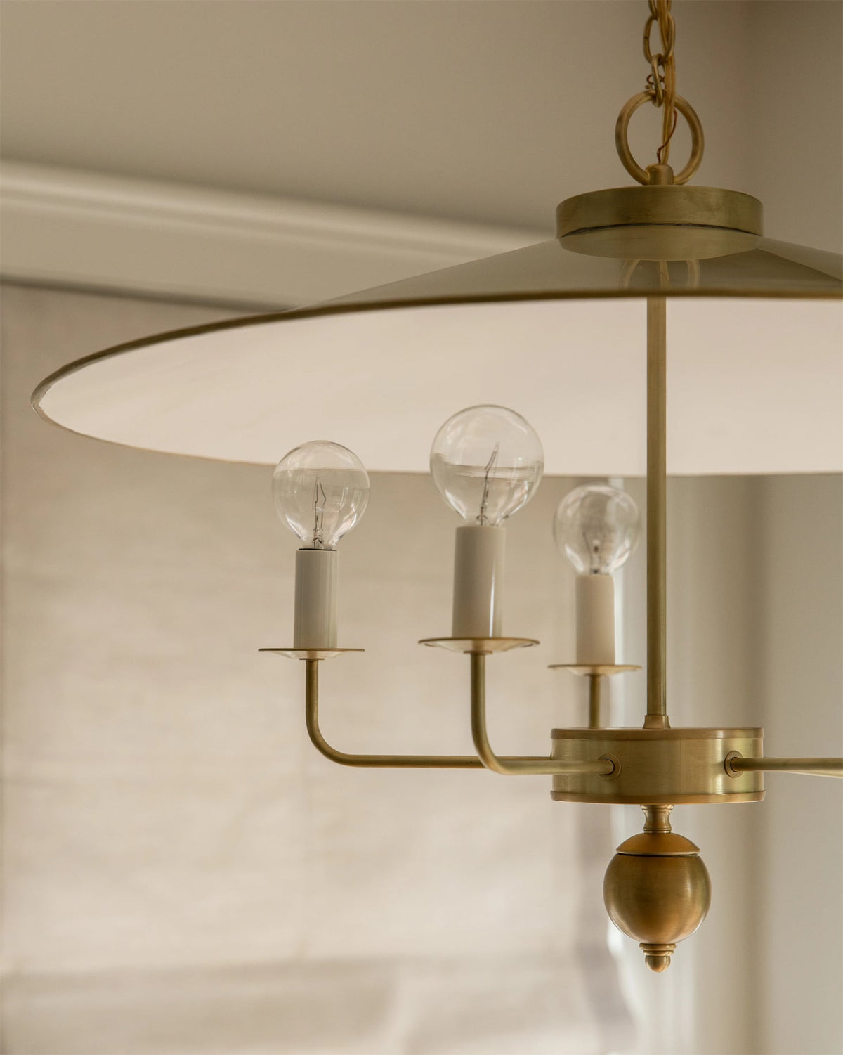 Gideon Pendant Lamp with lights off, showing its sculptural quality.