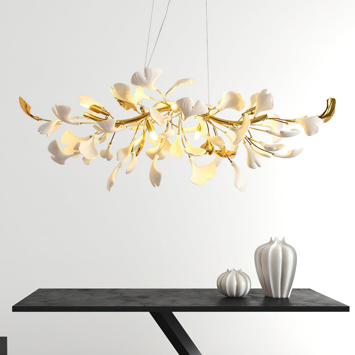 Ivareva Lustre linéaire en céramique Gingko