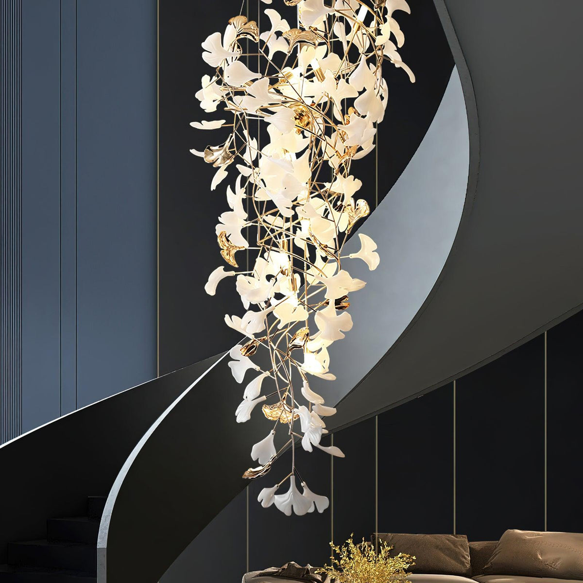 Olvina Céramique Gingko Cascadant Lustre