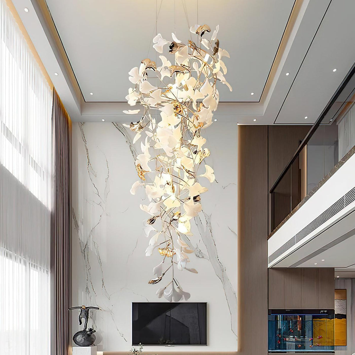 Olvina Céramique Gingko Cascadant Lustre