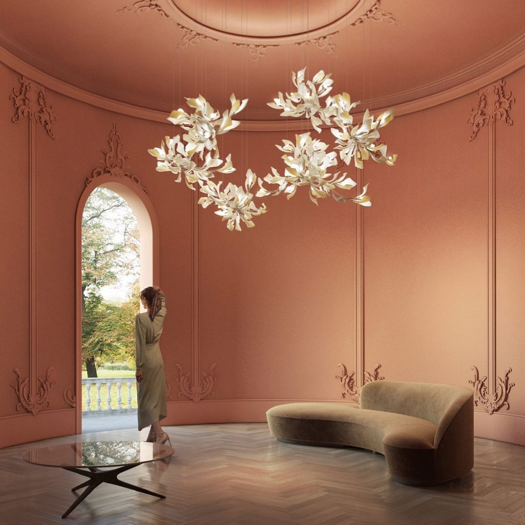 Quiniel Céramique Gingko Feuille Lustre