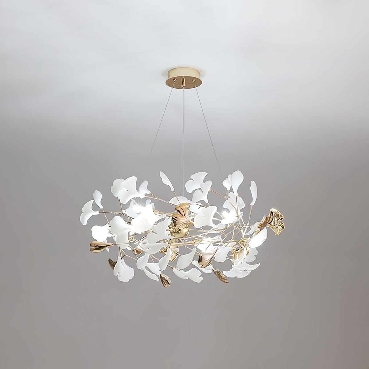 Celetta Lustre Élégant en Céramique Ginkgo