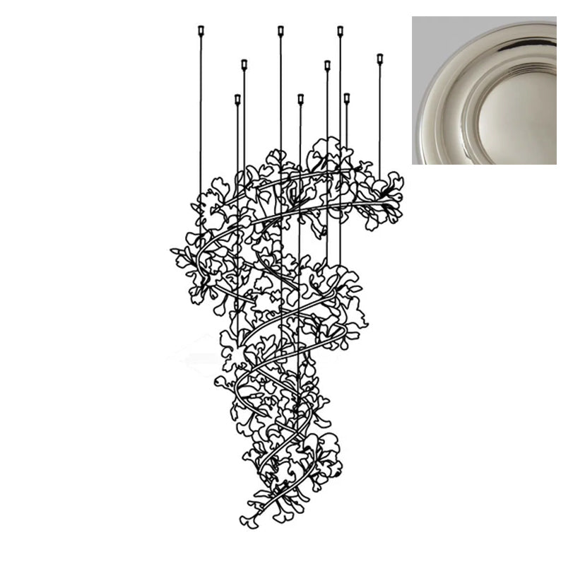 Eloria Cascading Floral Spiral Chandelier-Neutral Decor
