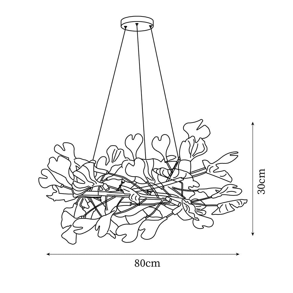 Chandelier White Ceramic Ginkgo Petals U-Neutral Decor