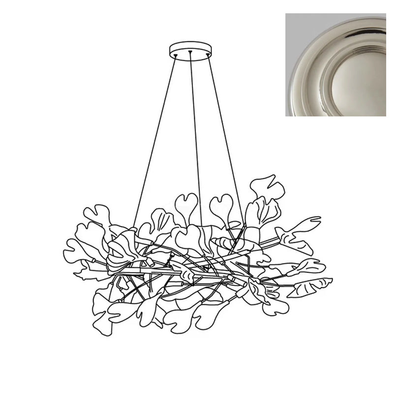 Chandelier White Ceramic Ginkgo Petals U-Neutral Decor