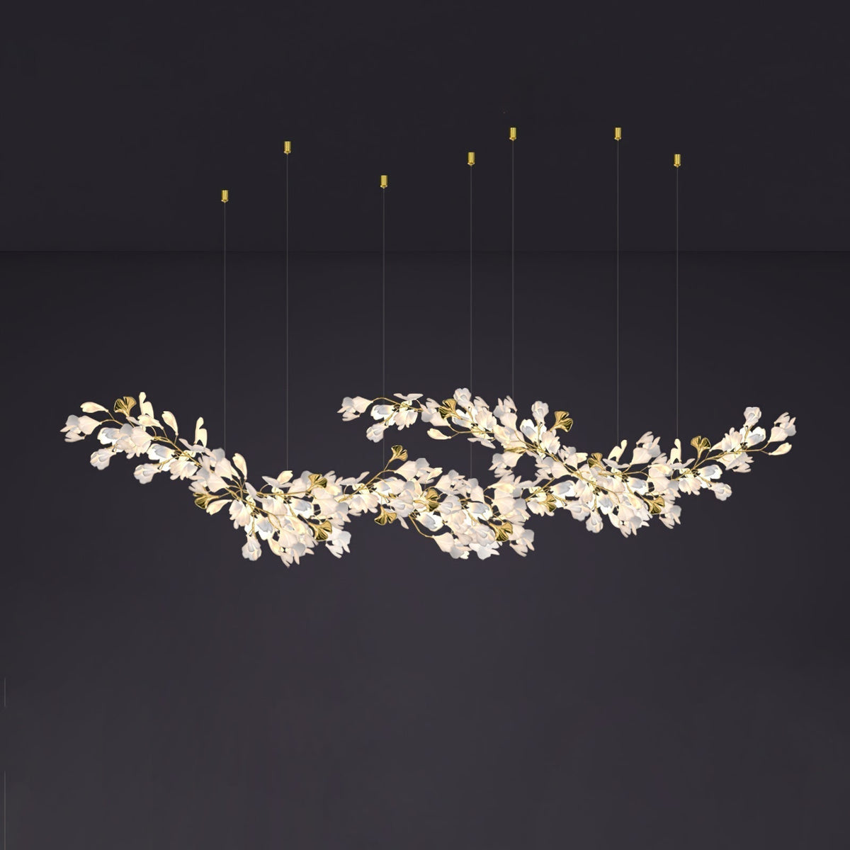 Paveira Lustre Céramique Gingko Luxe Escalier d'Hôtel