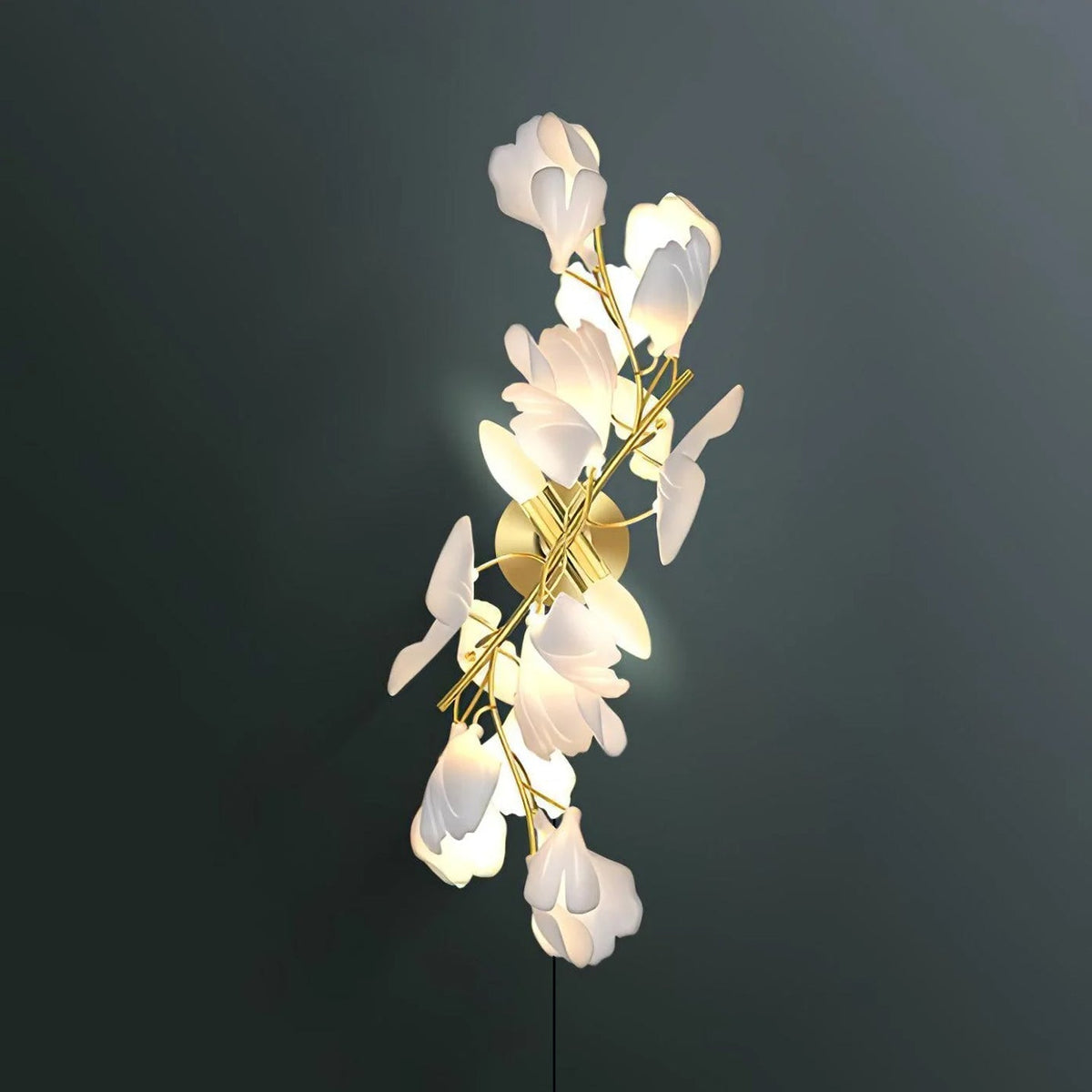 Dovine Applique Murale Fleurs de Ginkgo en Laiton