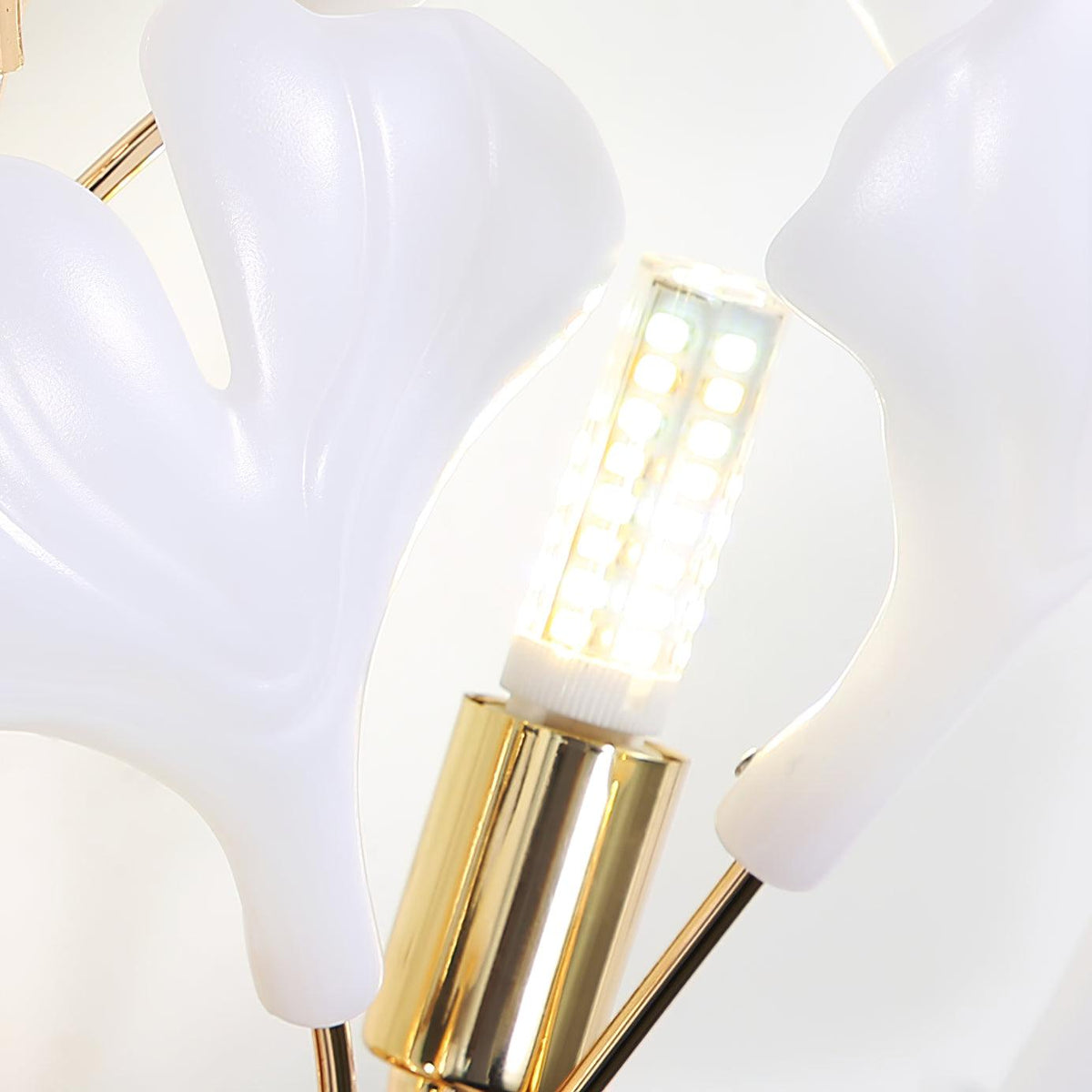 Wall Lamp Gingko Ceramic Petal Shades Gold Art Nouveau-Neutral Decor