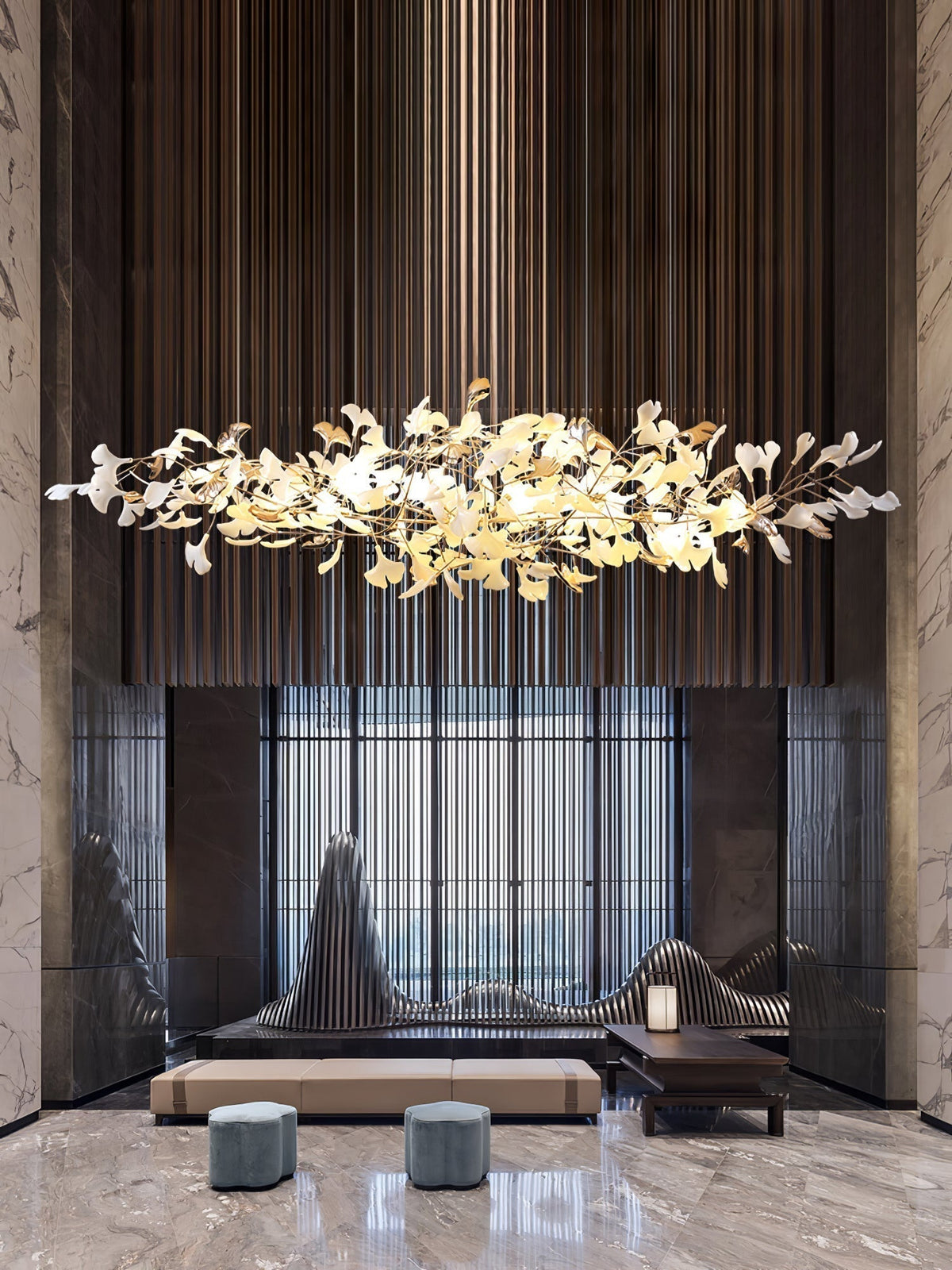 Celise Lustre Postmoderne Céramique Nuage Ginkgo