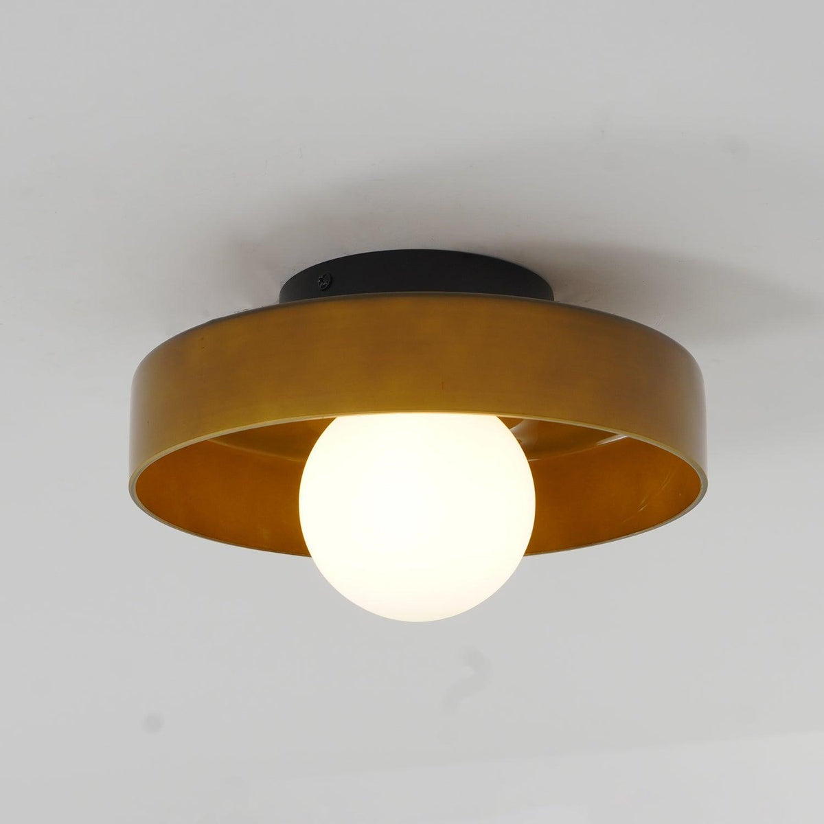 Seressa Plafonnier Orange Anneau Ludique Sculptural
