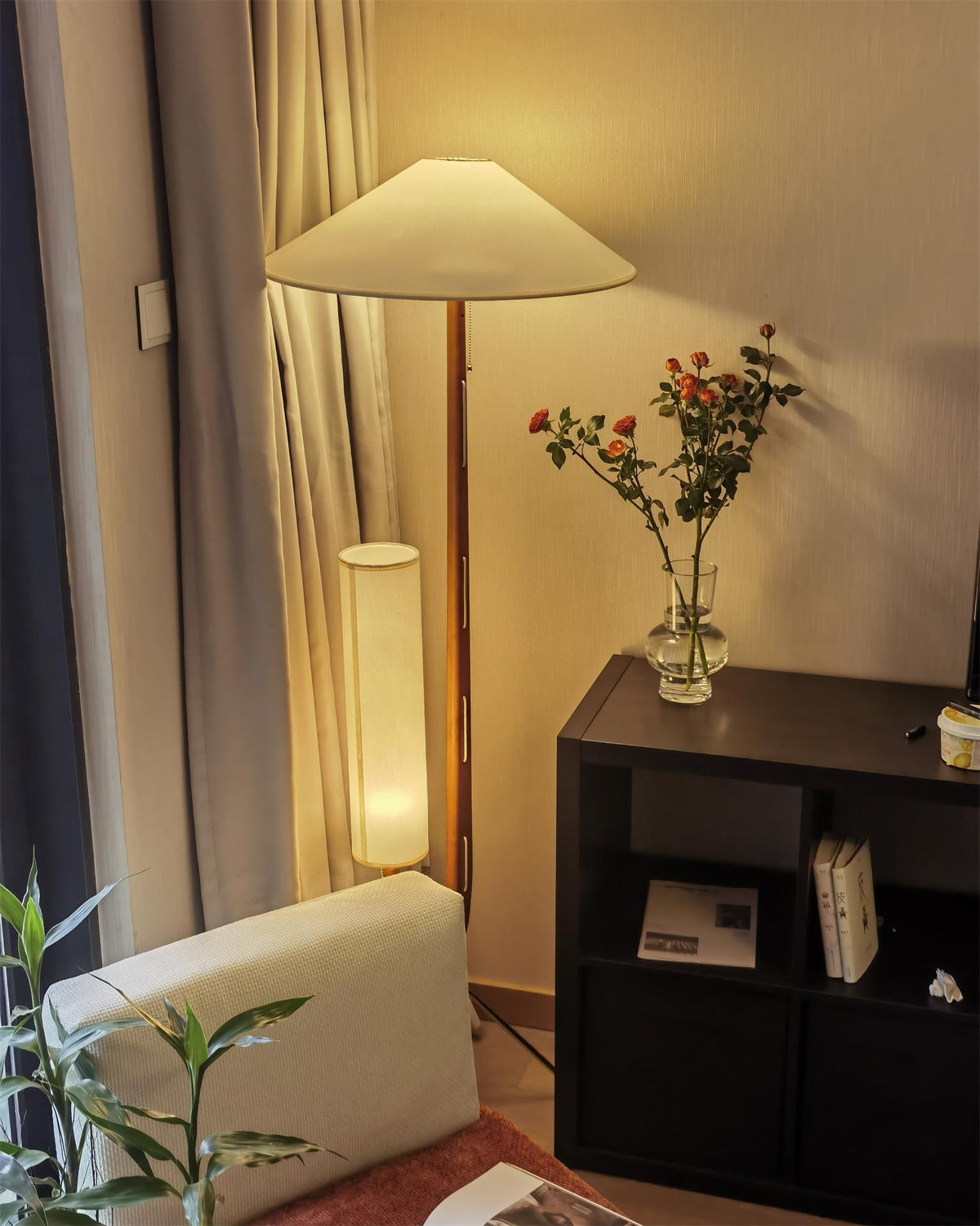 Novael Lampadaire en Tissu Scandinave