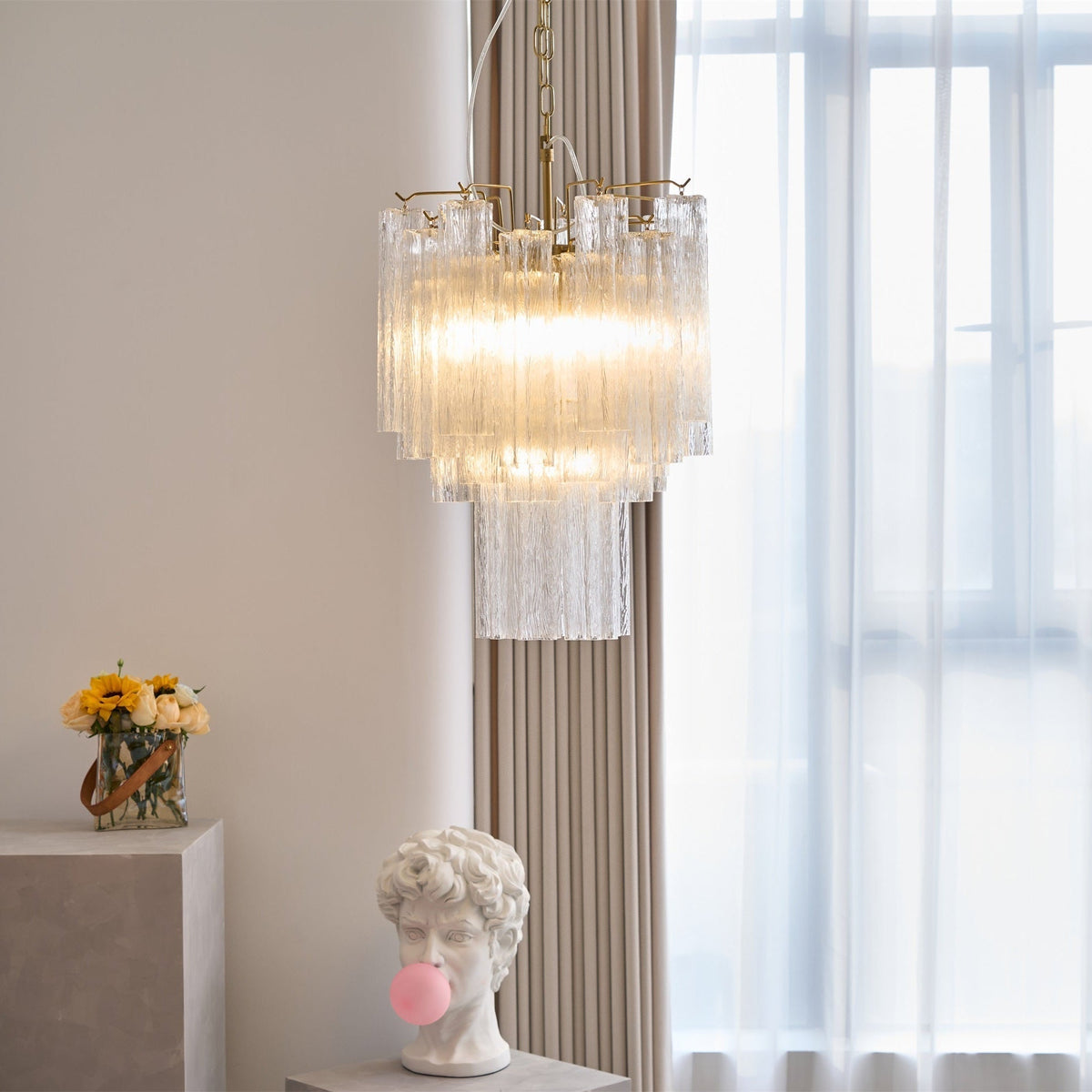 Torine Lustre en Verre Clair Moderne