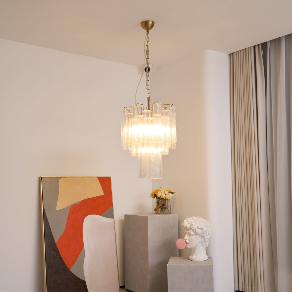 Torine Lustre en Verre Clair Moderne