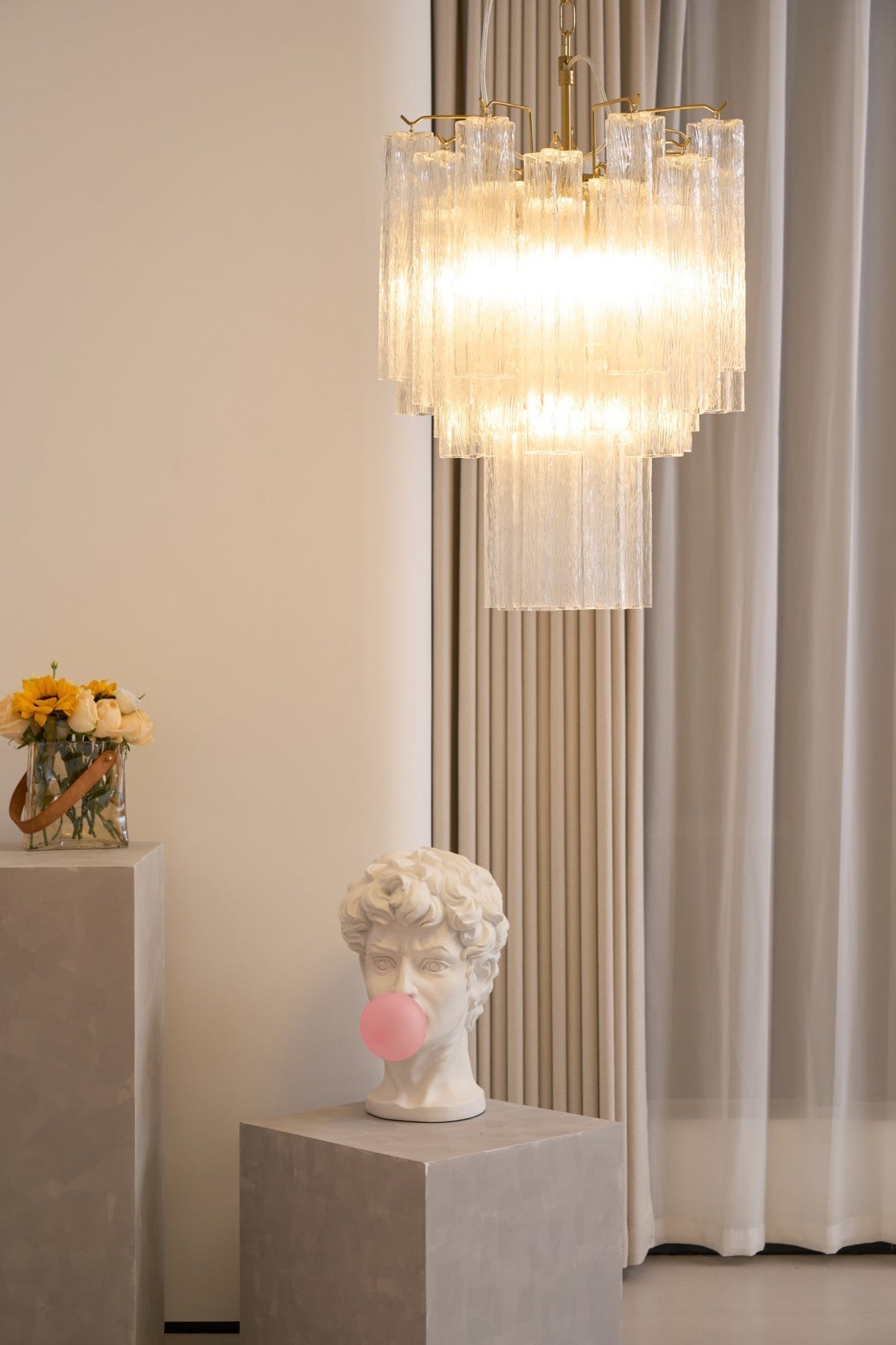 Torine Lustre en Verre Clair Moderne