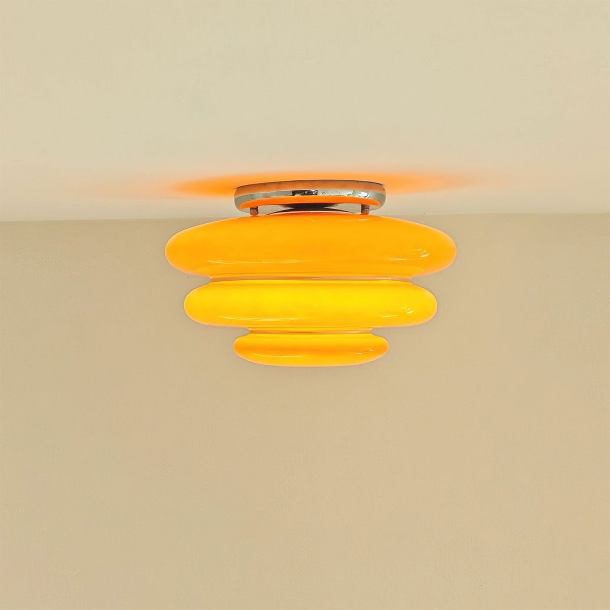 Angled view of the Gispen Orange Ceiling Light against a plain background.