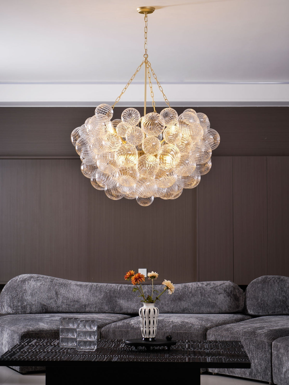 Edriana Lustre Moderne en Verre Boule Bulle