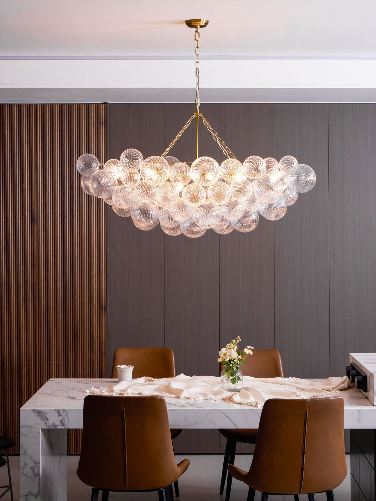 Edriana Lustre Moderne en Verre Boule Bulle