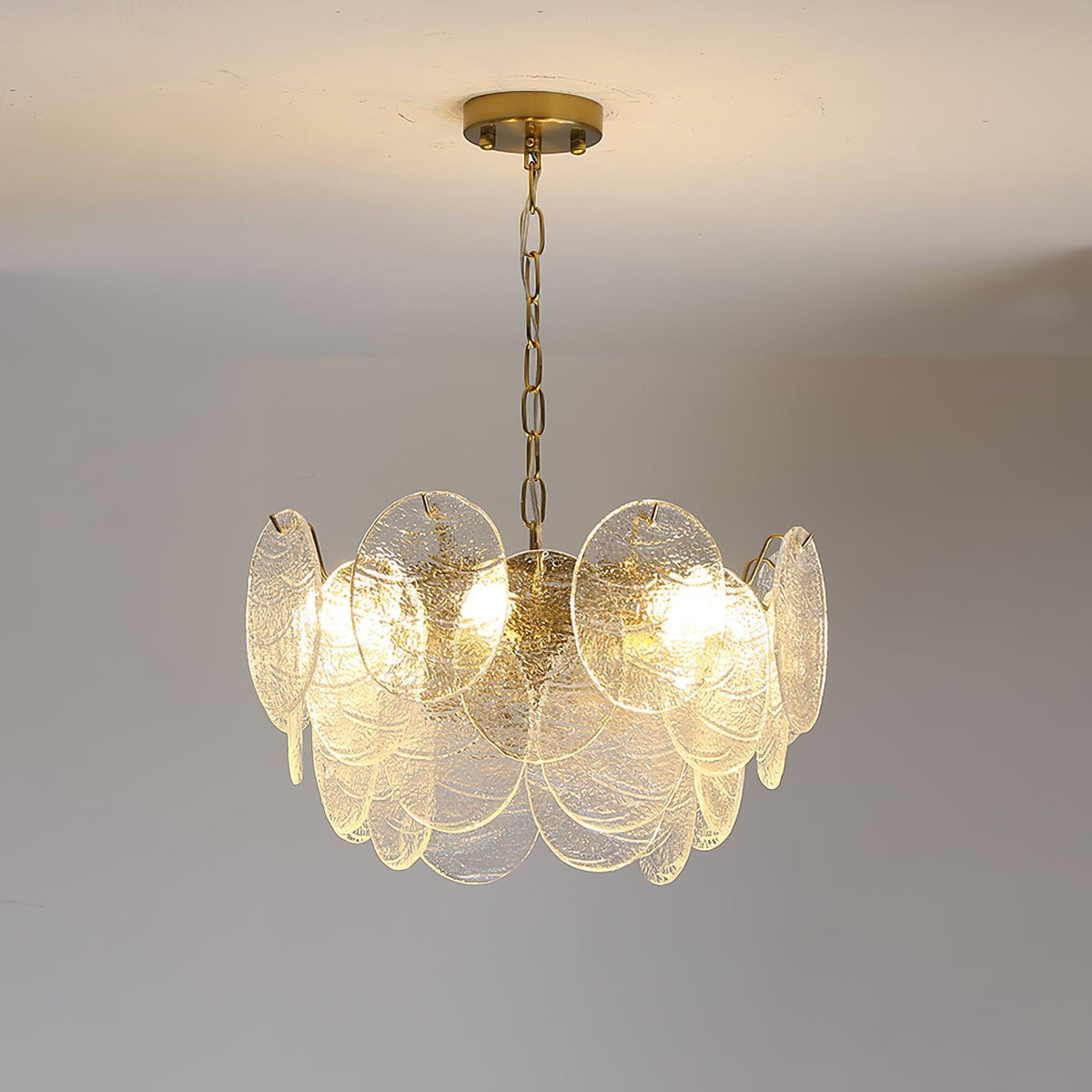 Edrara Lustre Disque en Verre Doré