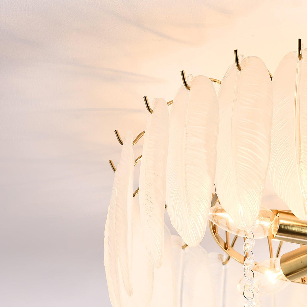 Jovios Plafonnier en Verre Plume Oiseau Élégant