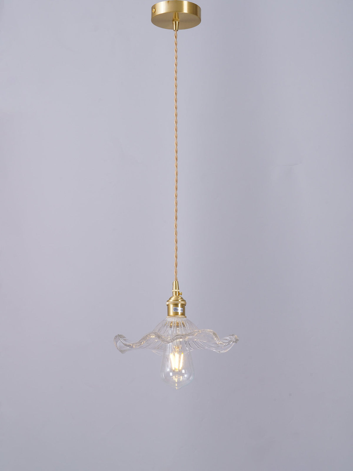 Nerisse Suspension en Verre et Laiton Vintage