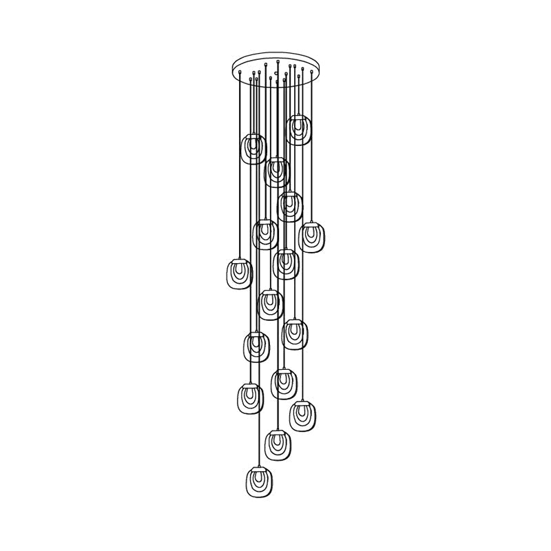 Avesia Minimalist Glass Pendant Light Staircase-Neutral Decor