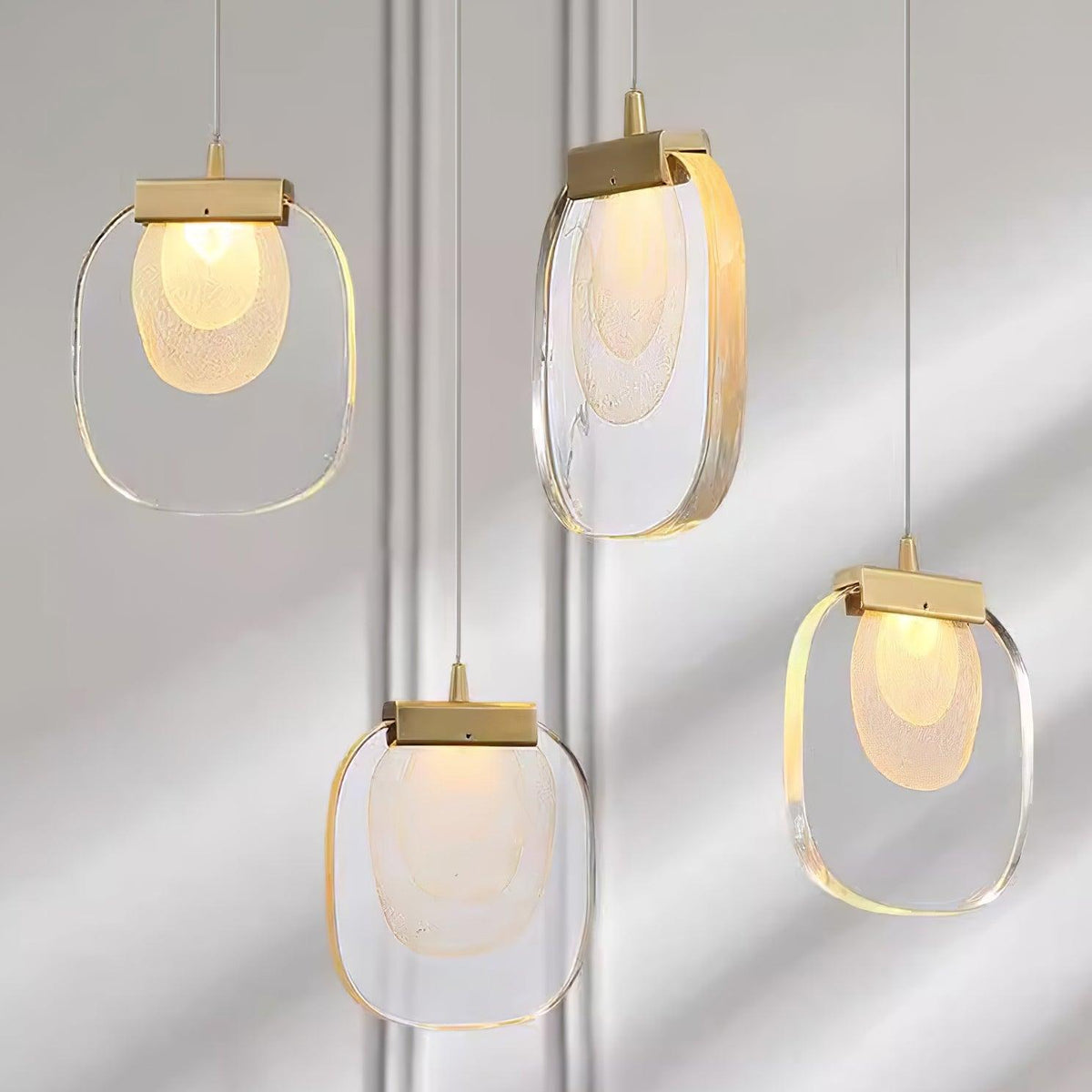 Avesia Minimalist Glass Pendant Light Staircase-Neutral Decor