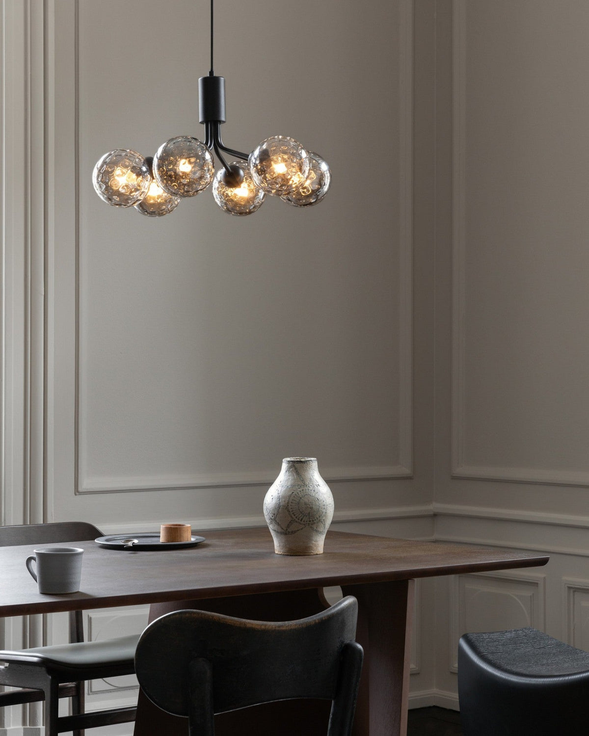 Peressa Suspension en Verre Globe Cluster Laiton