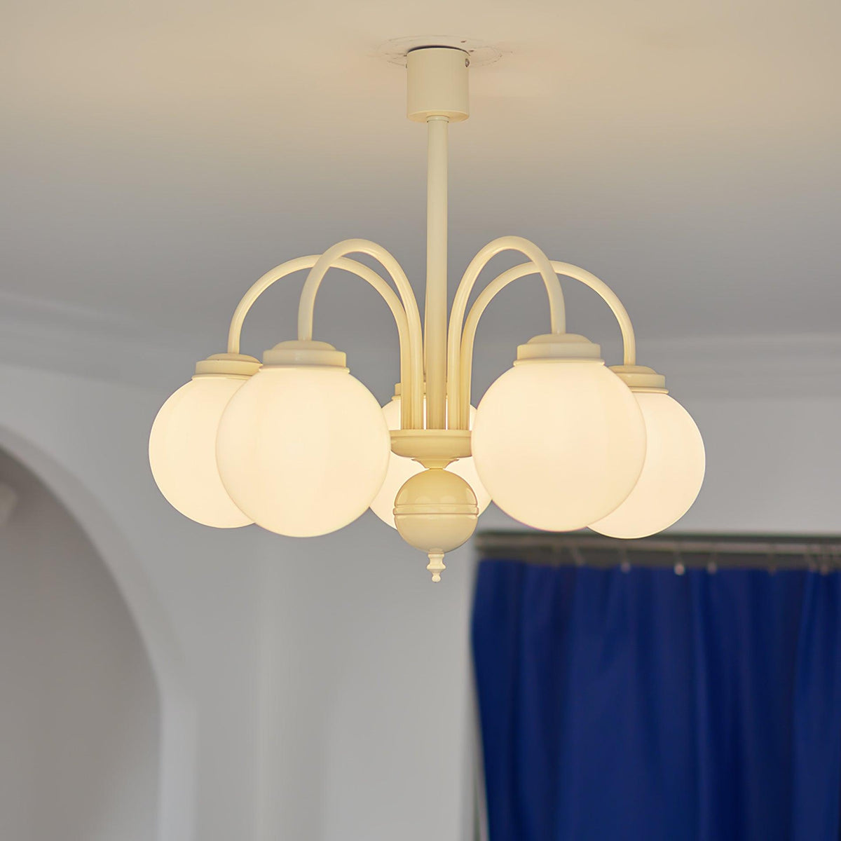 Toreira Lustre Sphères en Verre Crème