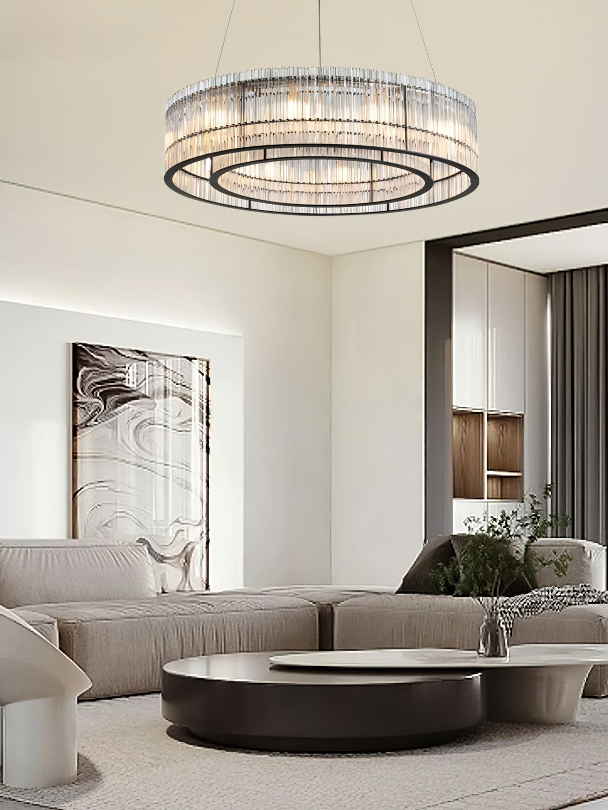 Perressa Suspension en Verre Tube Anneau Moderne Luxe