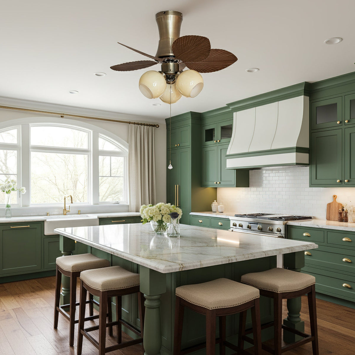 Side profile of the Glauk Ceiling Fan Light.