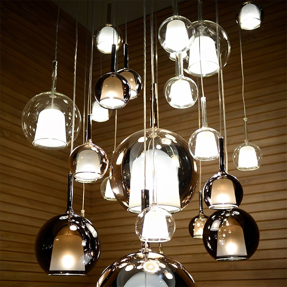 Meliora Suspension en Verre Fumé Rond