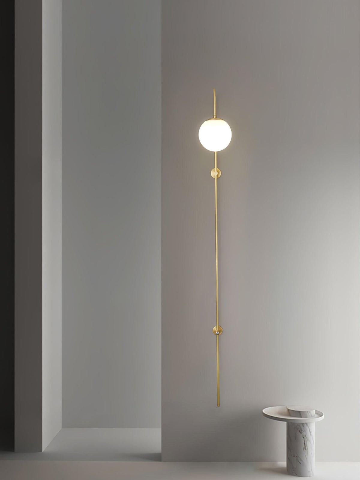 Nyvaris Applique Murale Minimaliste Laiton et Verre