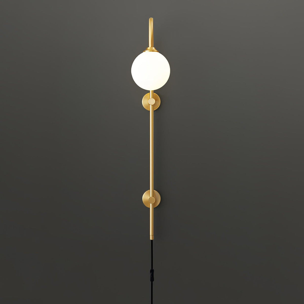 Lioriane Applique Murale Globe Élégance Premium en Laiton et Verre avec Prise