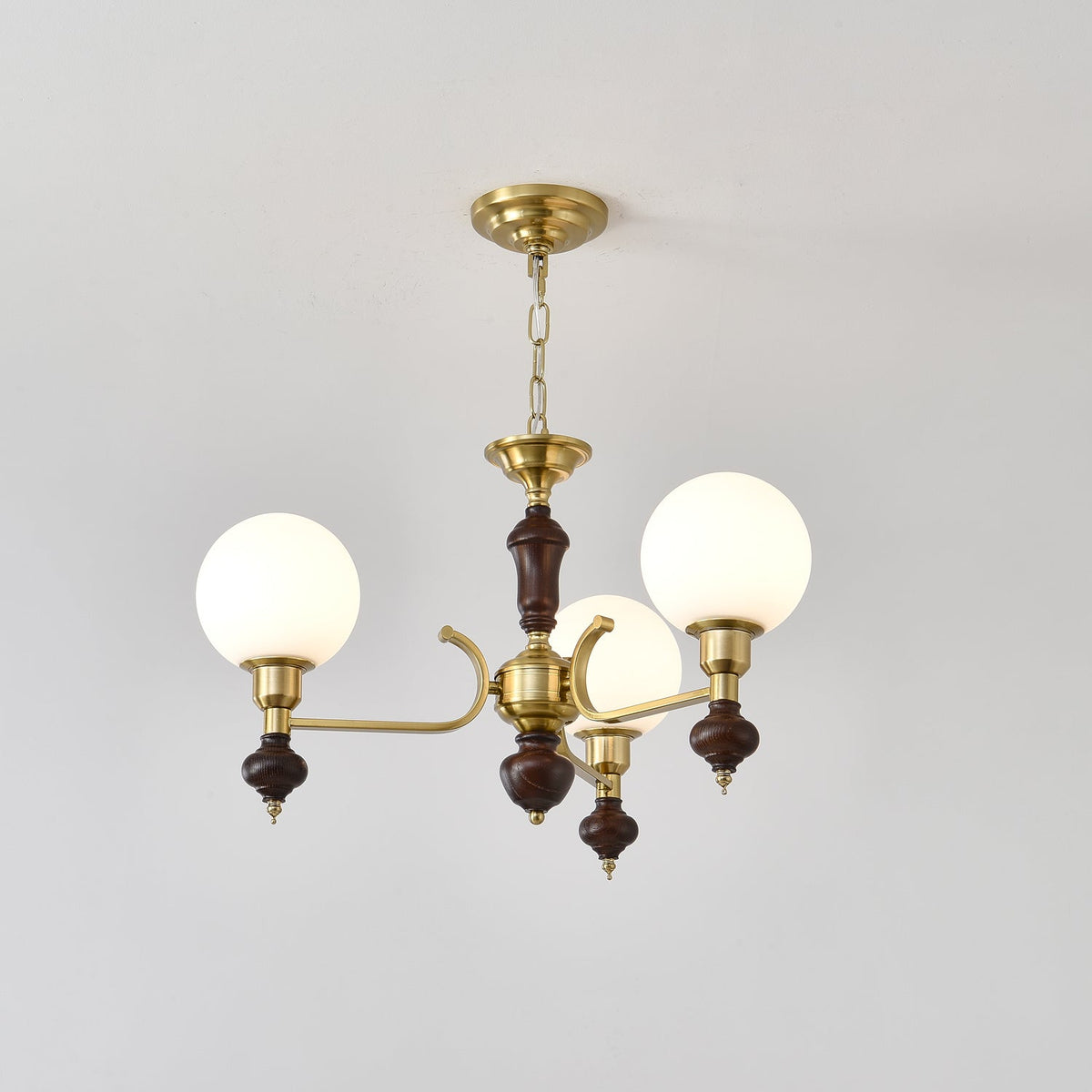Niveria Lustre Bois Laiton Globe Orb