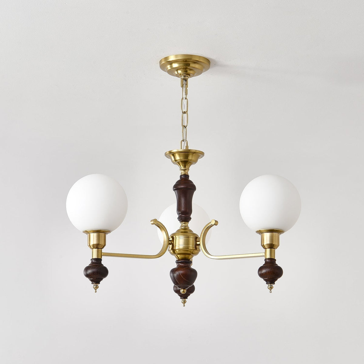 Niveria Lustre Bois Laiton Globe Orb
