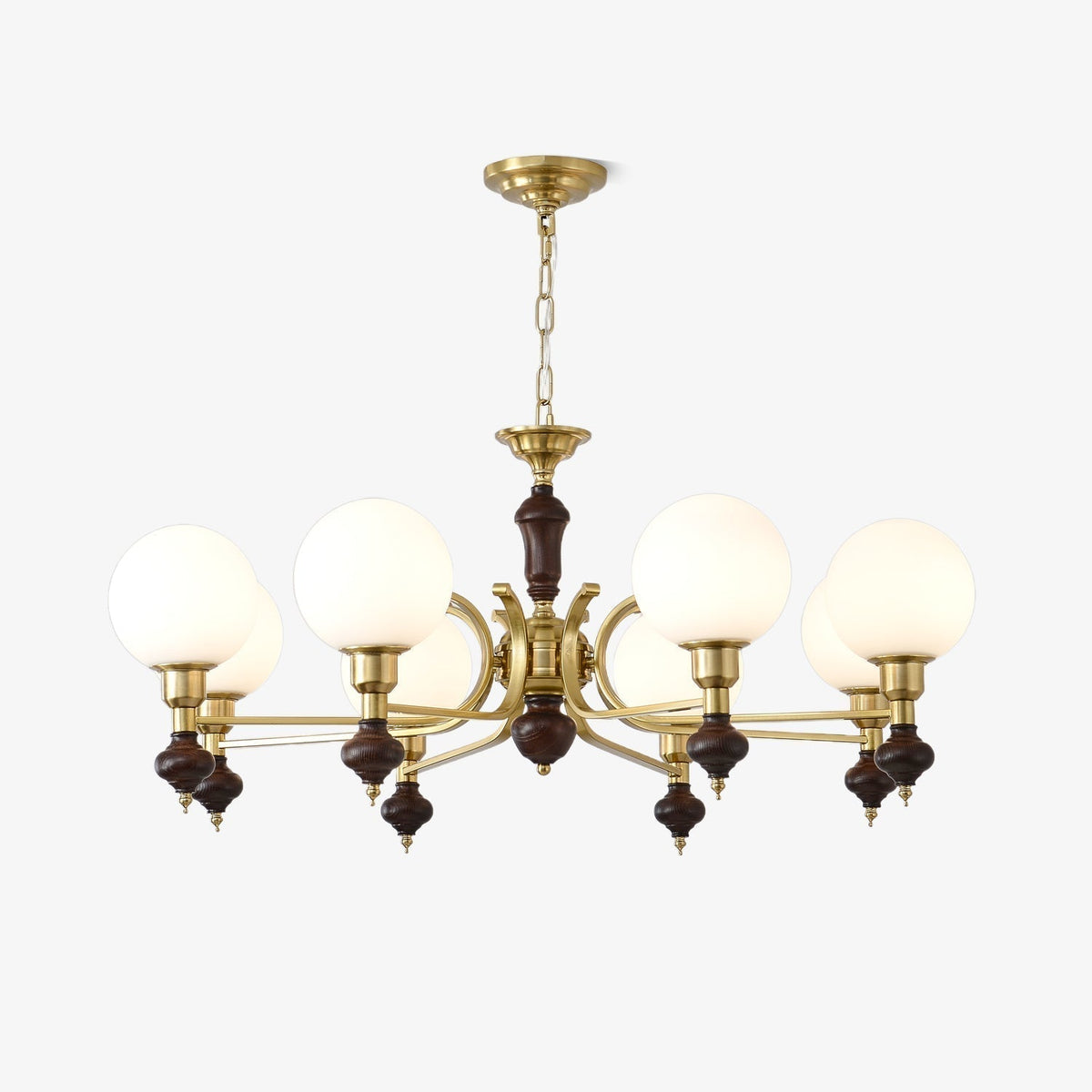 Niveria Lustre Bois Laiton Globe Orb