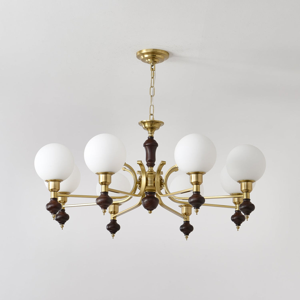 Niveria Lustre Bois Laiton Globe Orb