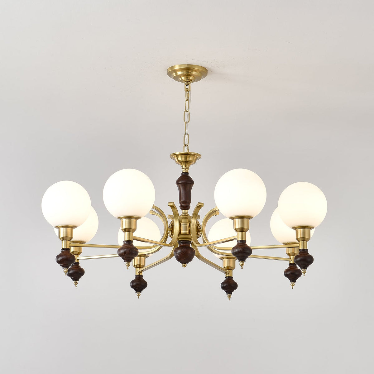 Niveria Lustre Bois Laiton Globe Orb