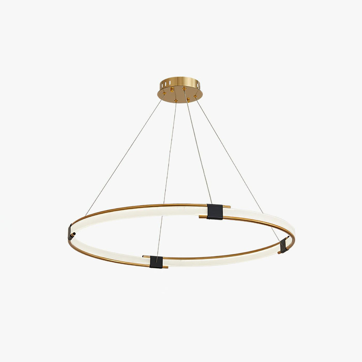 Bela Lustre Anneau Doré LED Halo Moderne