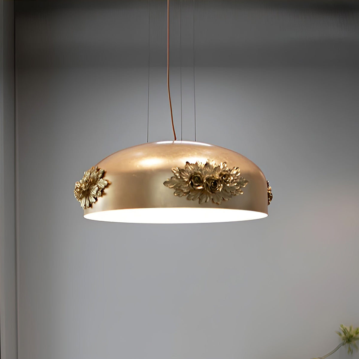 Zesolila Traditionnel Art Or Suspension Lumière