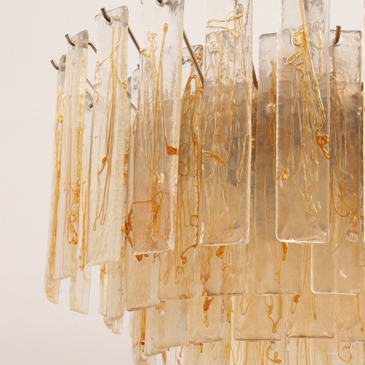 Soline Lustre Doré Ambre Verre Superposé Géométrique Luxe