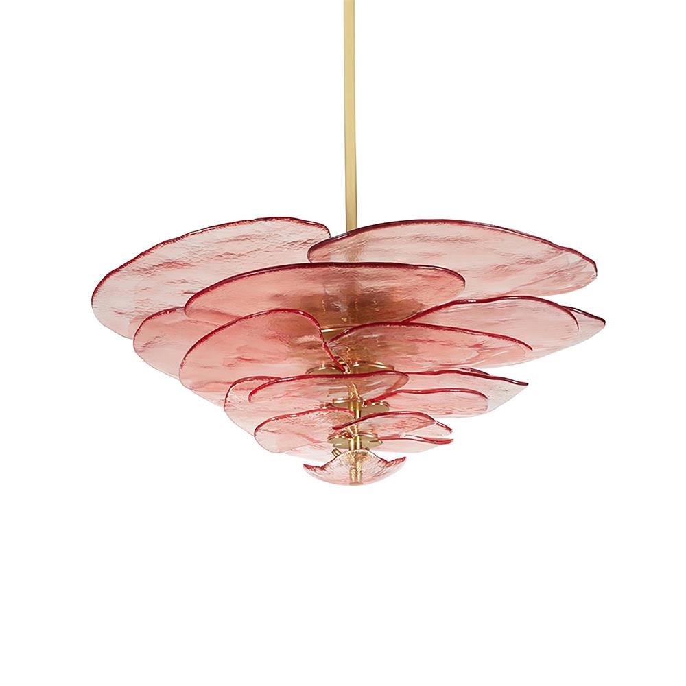 Livenq Lustre Pétale en Verre Murano Doré Luxe-Cielum