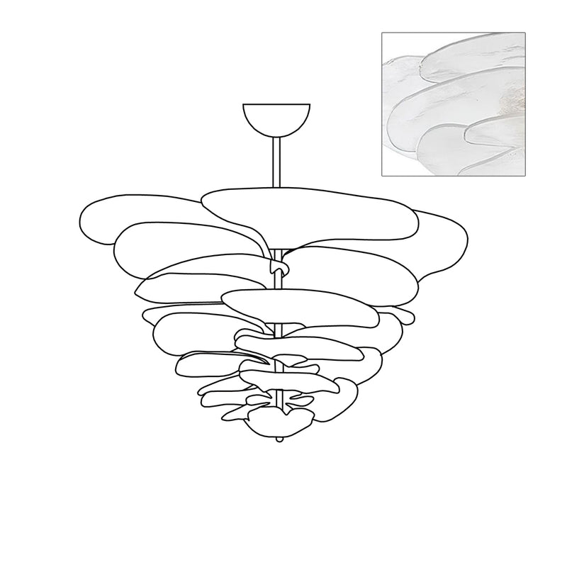 Livenq Lustre Pétale en Verre Murano Doré Luxe-Cielum
