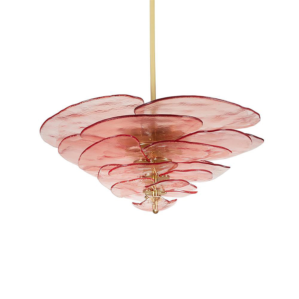 Livenq Lustre Pétale en Verre Murano Doré Luxe-Cielum