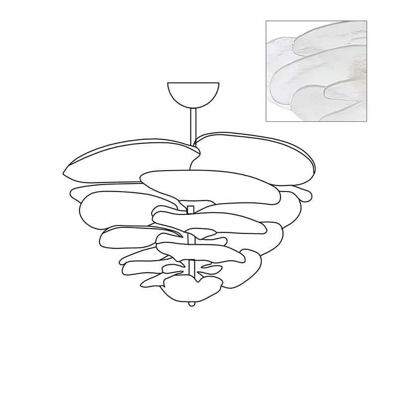 Livenq Lustre Pétale en Verre Murano Doré Luxe-Cielum