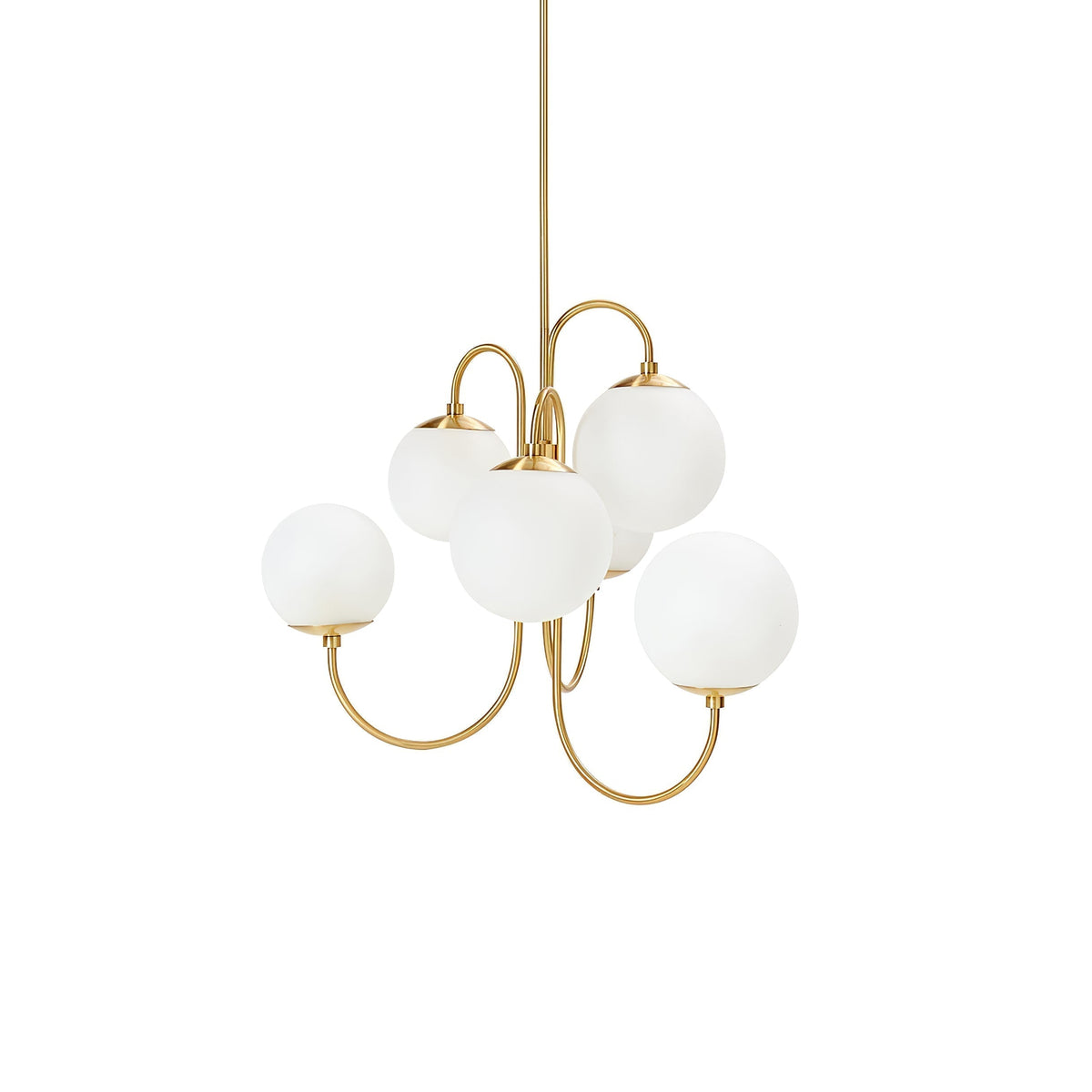Tavelle Lustre en Laiton avec Globe et Bras Courbés