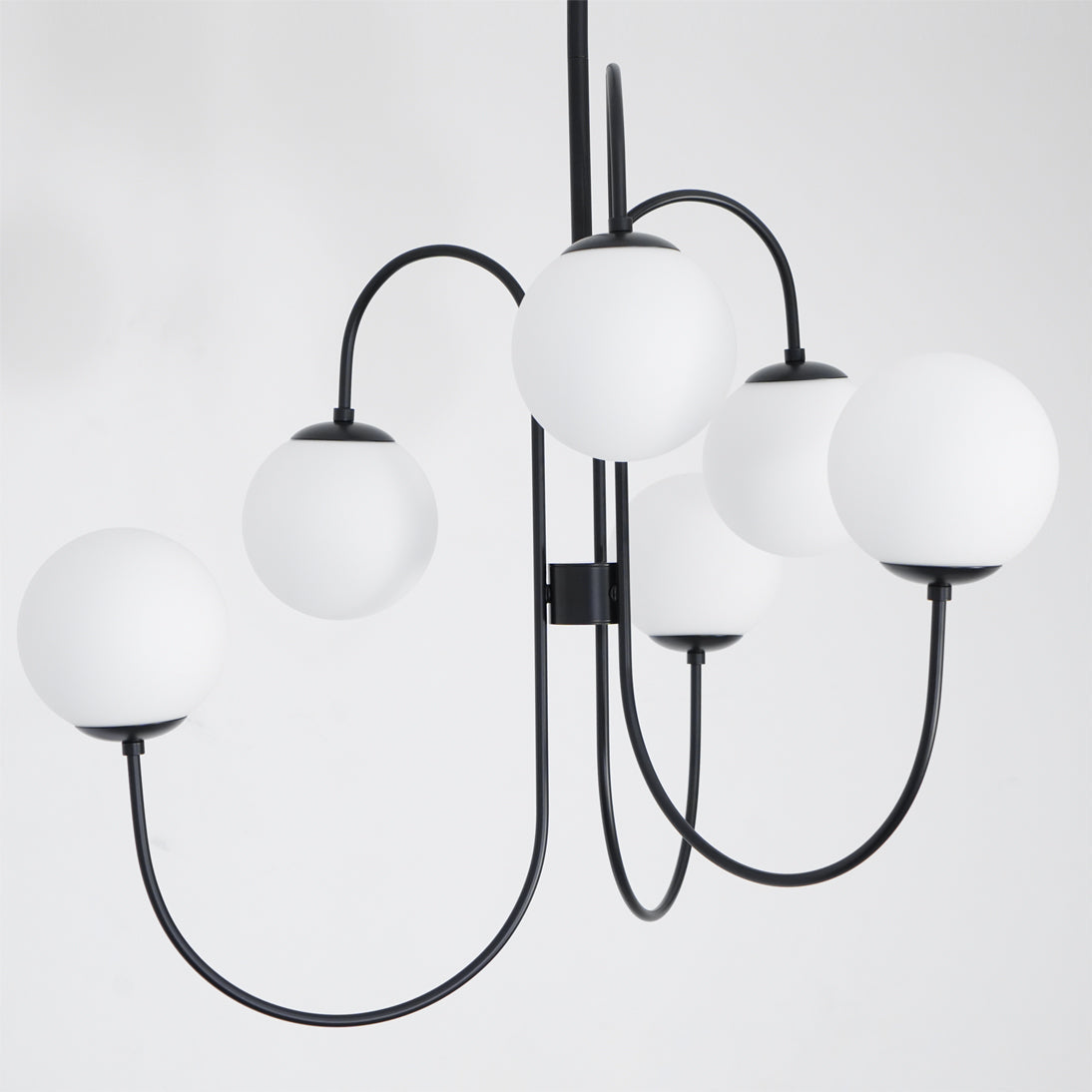 Tavelle Lustre en Laiton avec Globe et Bras Courbés