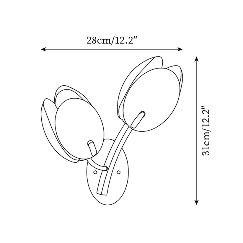 Gudelle Double Tulip Wall Lamp-Neutral Decor