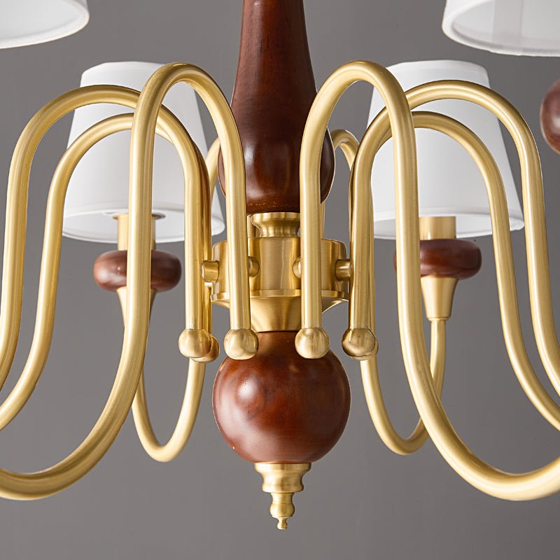 Lauraya Lustre Vintage Élégant en Tissu et Bois