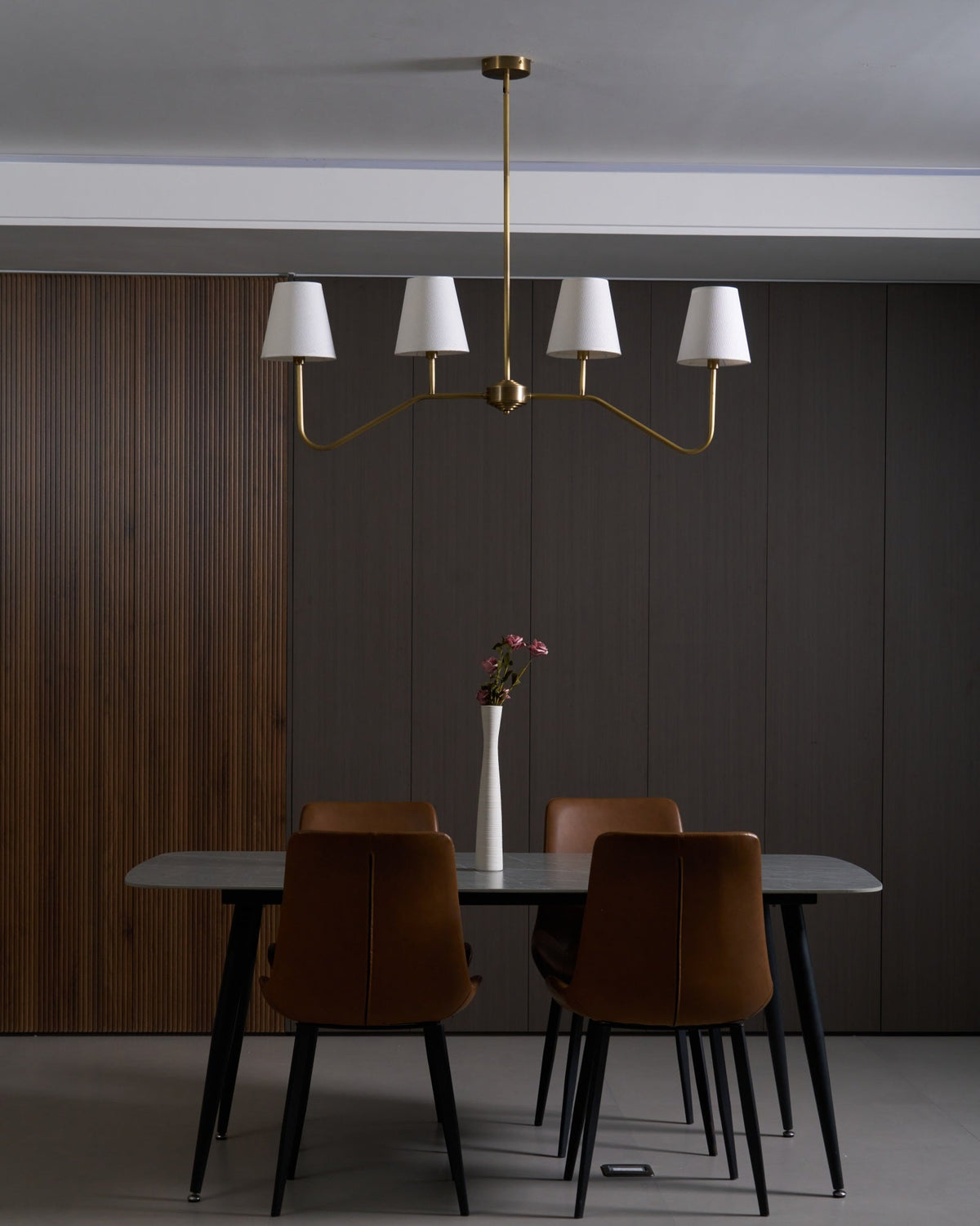 Iselaria Lustre Laiton Courbé Beige Linéaire